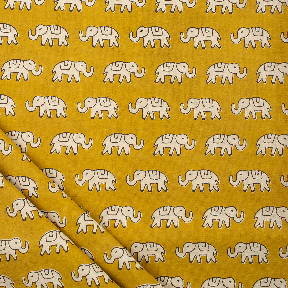 Quality Elephant Bagru Hand Block Printed Fabric