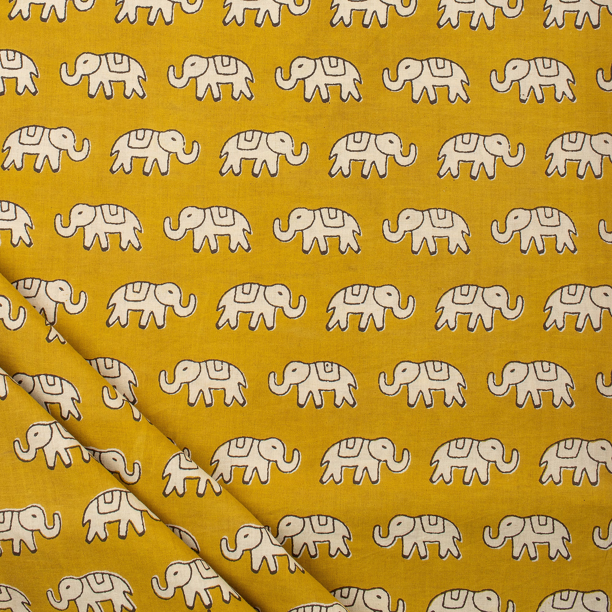 Quality Elephant Bagru Hand Block Printed Fabric