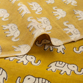 Quality Elephant Bagru Hand Block Printed Fabric