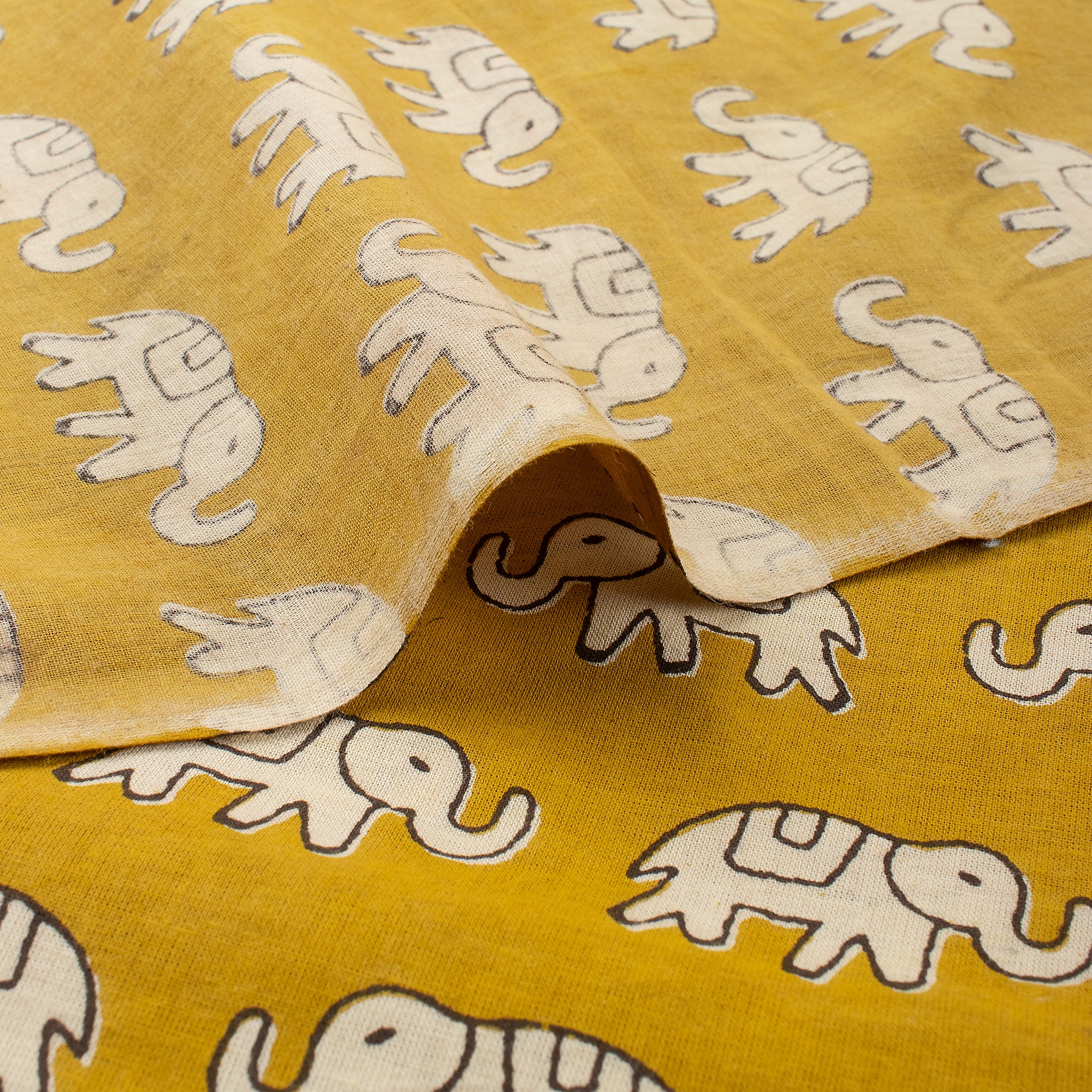 Quality Elephant Bagru Hand Block Printed Fabric