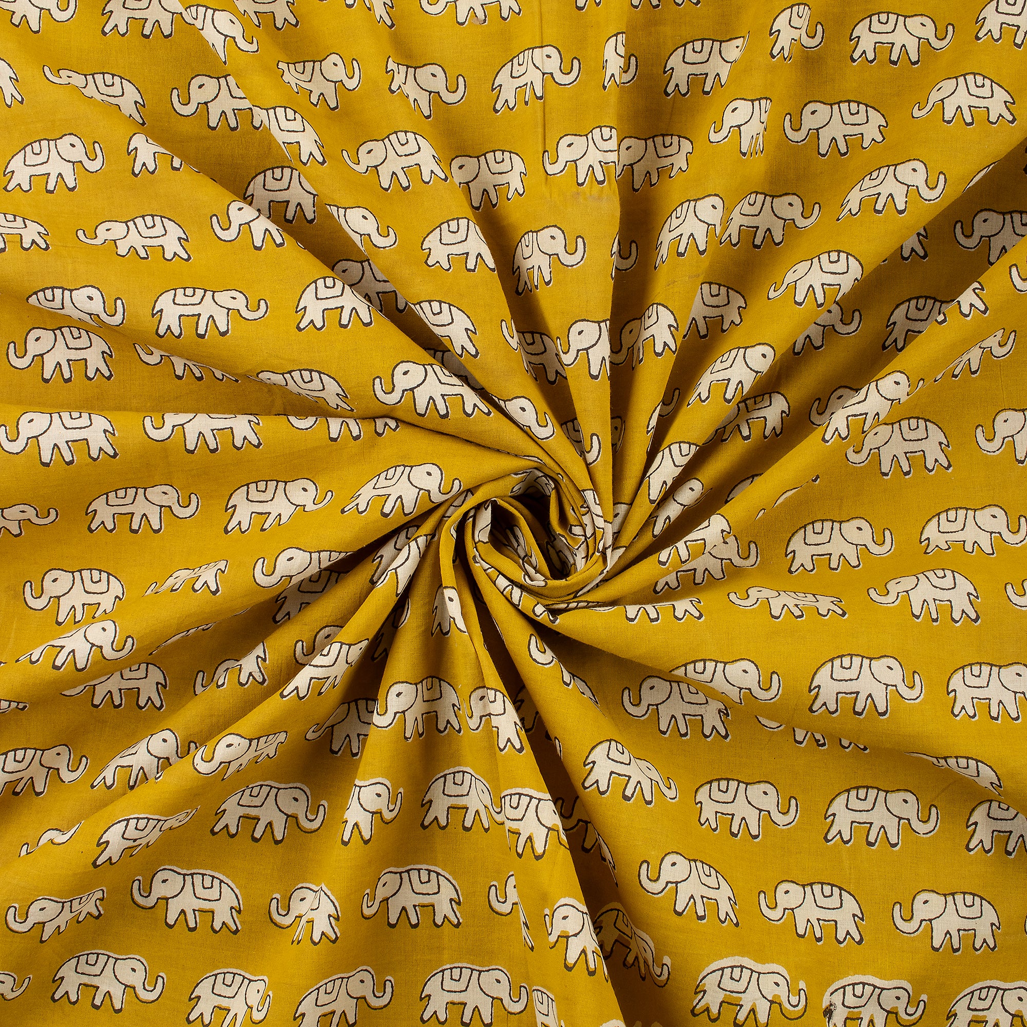Quality Elephant Bagru Hand Block Printed Fabric