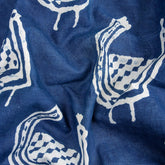 Quality Indigo Peafowl Printed Cotton Fabric