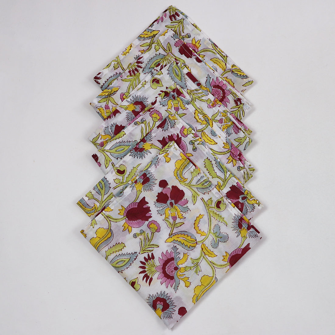 Quality Organic Cotton Red Floral Dinner Table Napkin