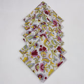 Quality Organic Cotton Red Floral Dinner Table Napkin