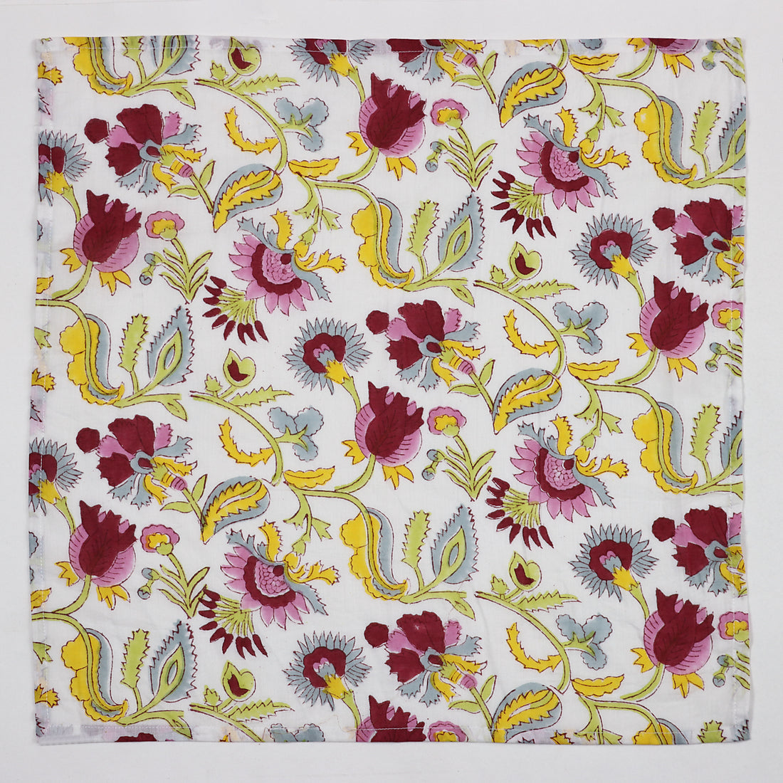 Quality Organic Cotton Red Floral Dinner Table Napkin