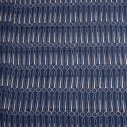 Indigo Blue Printed Pure Cotton Discharge Fabric