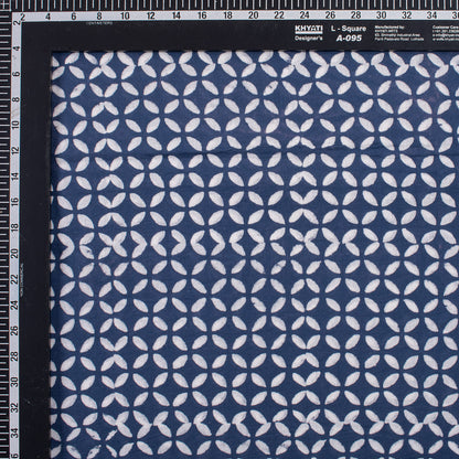 Organic Hand Block Printed Indigo Blue 100% Cotton Fabric