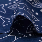 Indigo Blue Hand Block Fish Printed Discharge Fabric