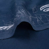 Bird Print Hand Block Cotton Blue Discharge Fabric by the Yard