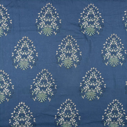 Discharge Hand Block Printed Boota Organic Cotton Fabric