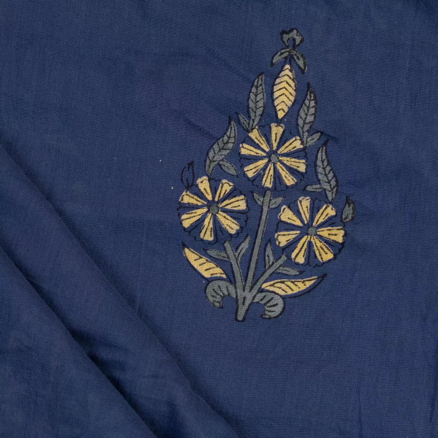 Pure Cotton Hand Block Printed Running Discharge Fabric