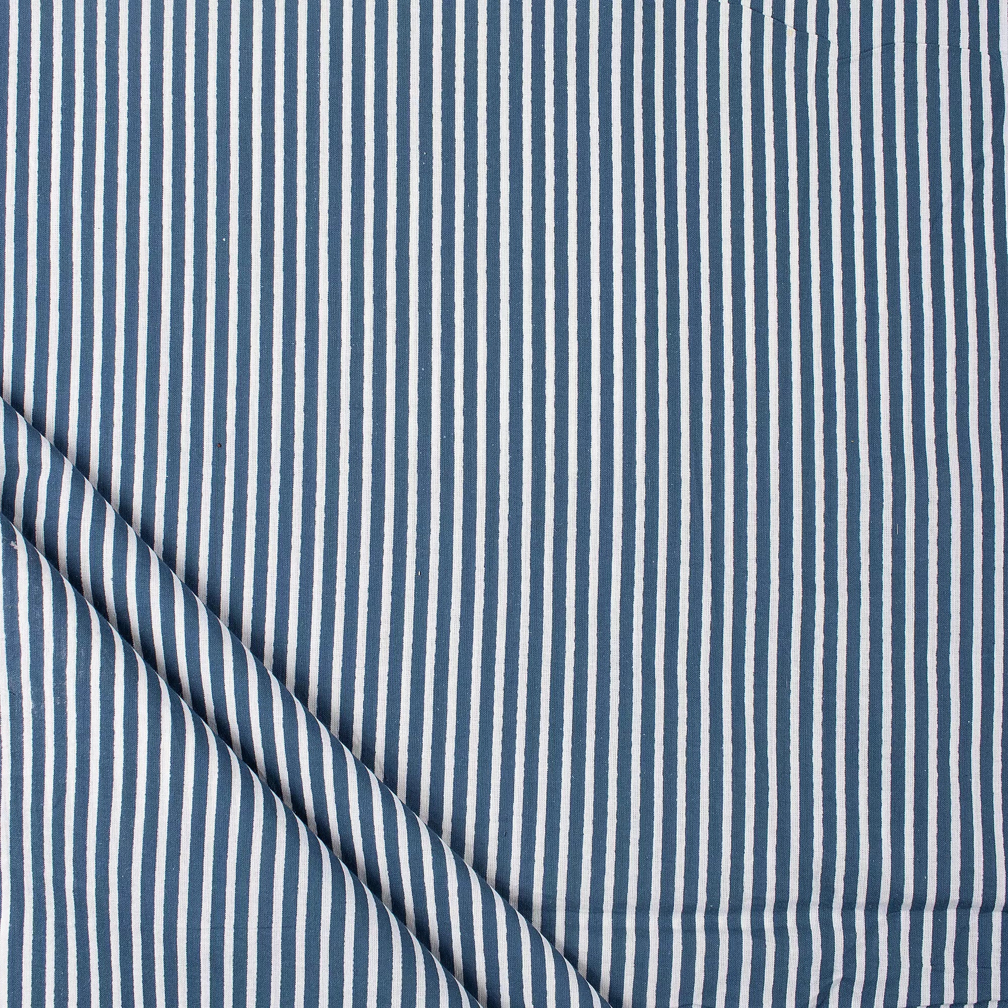 Stripe Block Printed Cotton Discharge Fabric for Dress Material