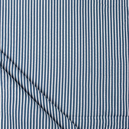 Stripe Block Printed Cotton Discharge Fabric for Dress Material