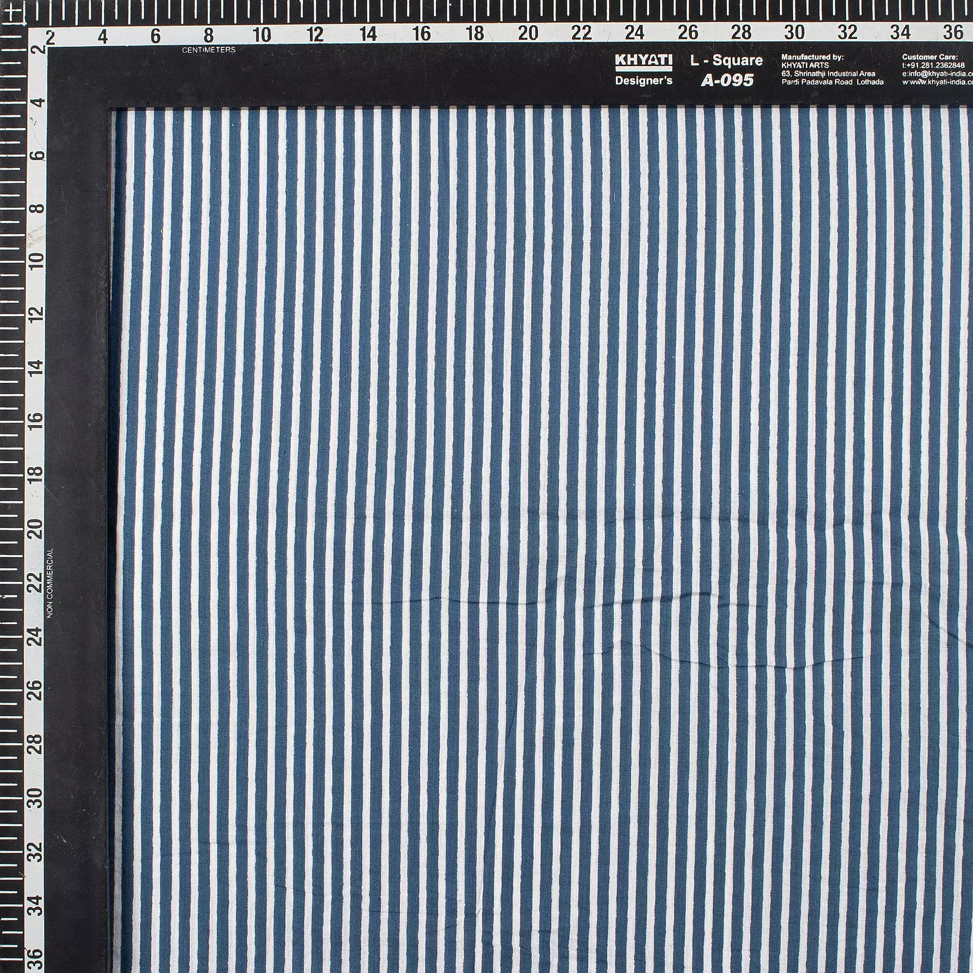 Stripe Block Printed Cotton Discharge Fabric for Dress Material