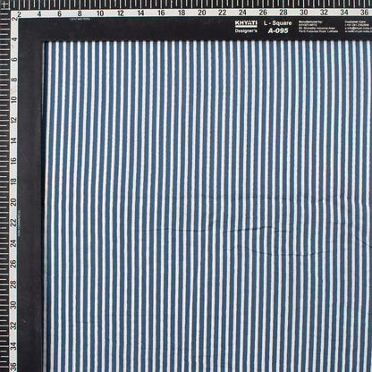 Stripe Block Printed Cotton Discharge Fabric for Dress Material