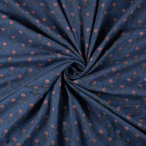 Blue Floral Printed Discharge Cloting Fabric