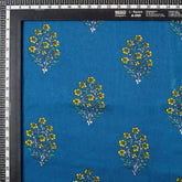Sky Blue Hand Block Printed Discharge Fabric