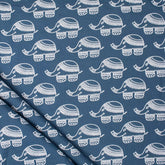 Elephant Printed Cotton Discharge Fabric for Clothing