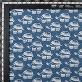 Elephant Printed Cotton Discharge Fabric for Clothing