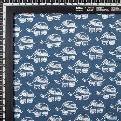 Elephant Printed Cotton Discharge Fabric for Clothing