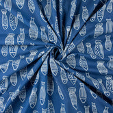 Discharge Indigo Blue Fish Cotton Fabric by the Yard Online