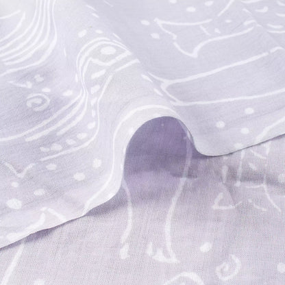 Fish Hand Block Printed Discharge Cotton Fabric Online