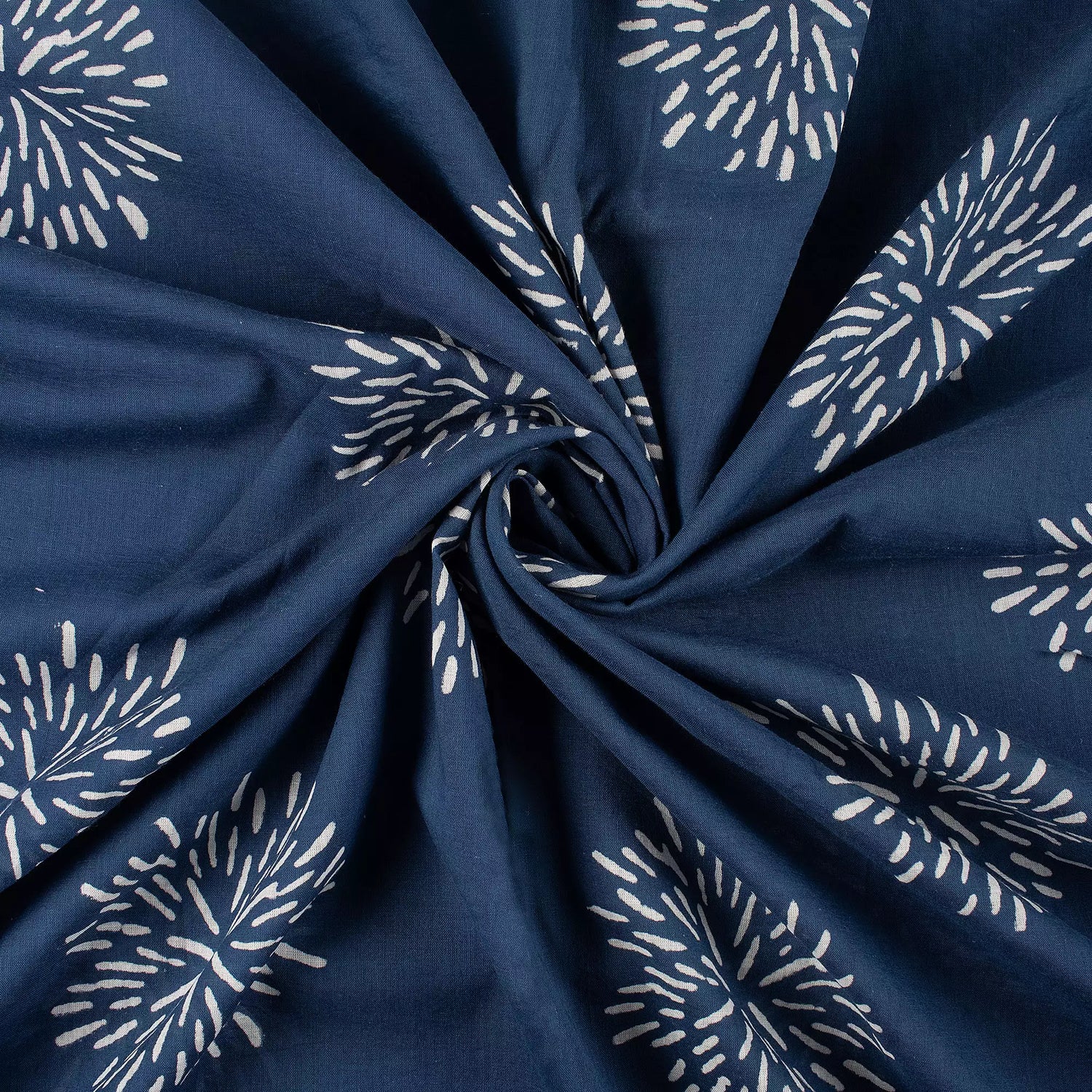 Discharge Hand Block printed Cotton Fabric For Dress