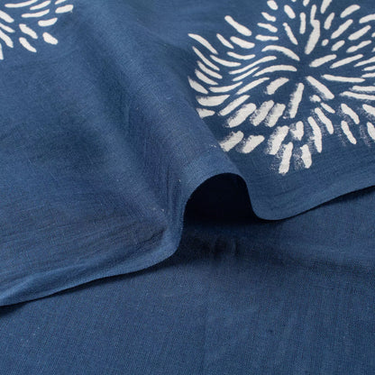 Discharge Hand Block printed Cotton Fabric For Dress