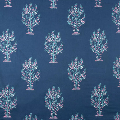 Blue Indian Boota Hand Block Printed Discharge Fabric