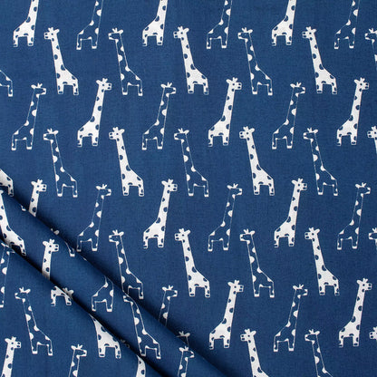 Hand Block Giraffe Print Discharge Fabric