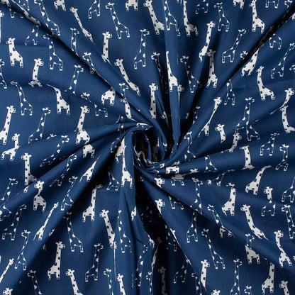 Hand Block Giraffe Print Discharge Fabric