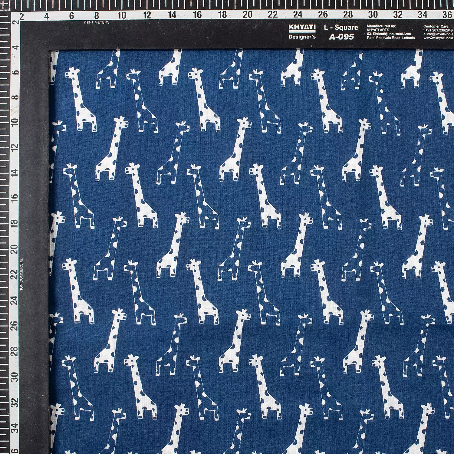 Hand Block Giraffe Print Discharge Fabric