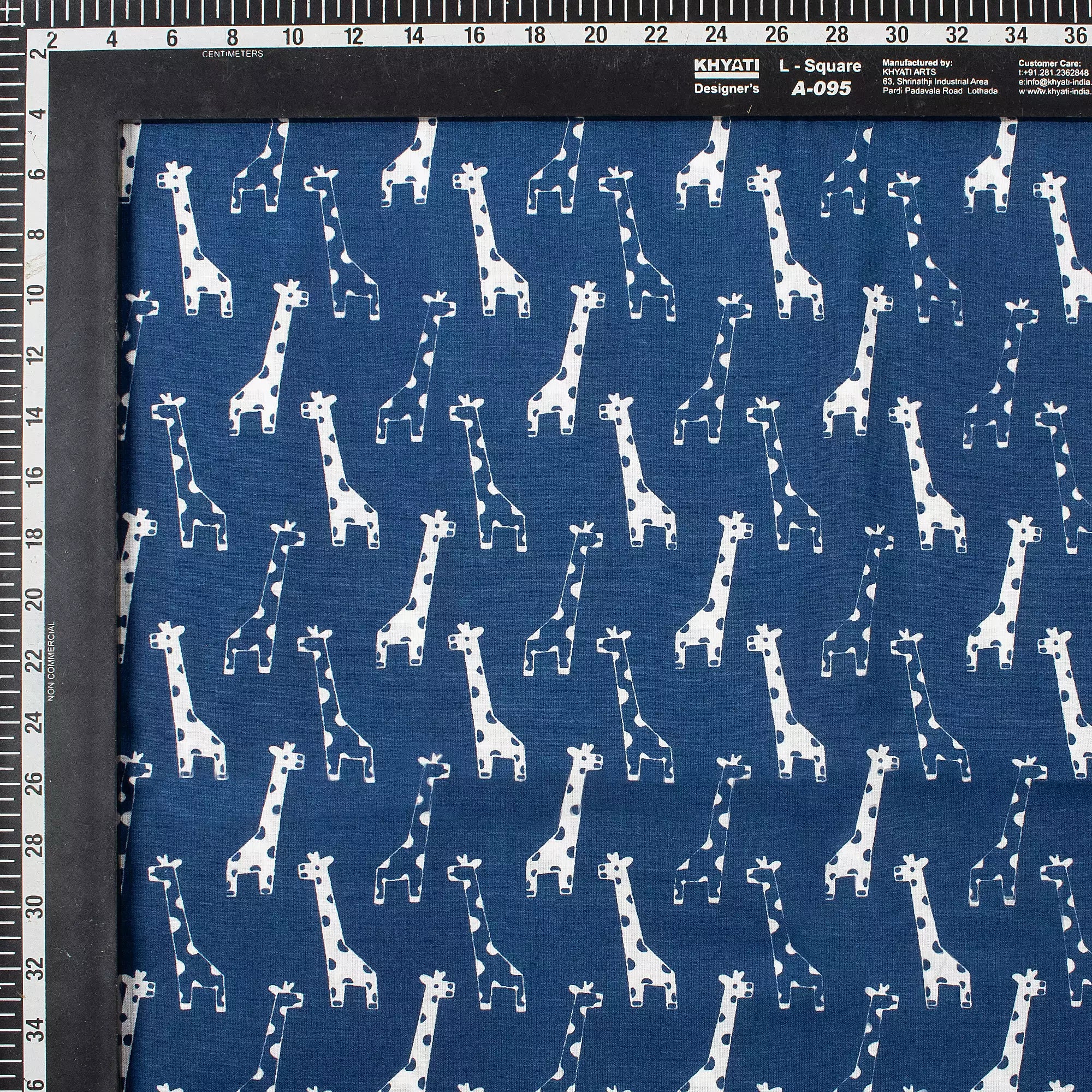 Hand Block Giraffe Print Discharge Fabric