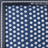 Indigo Blue Polka Dots Hand Block Printed Discharge Fabric