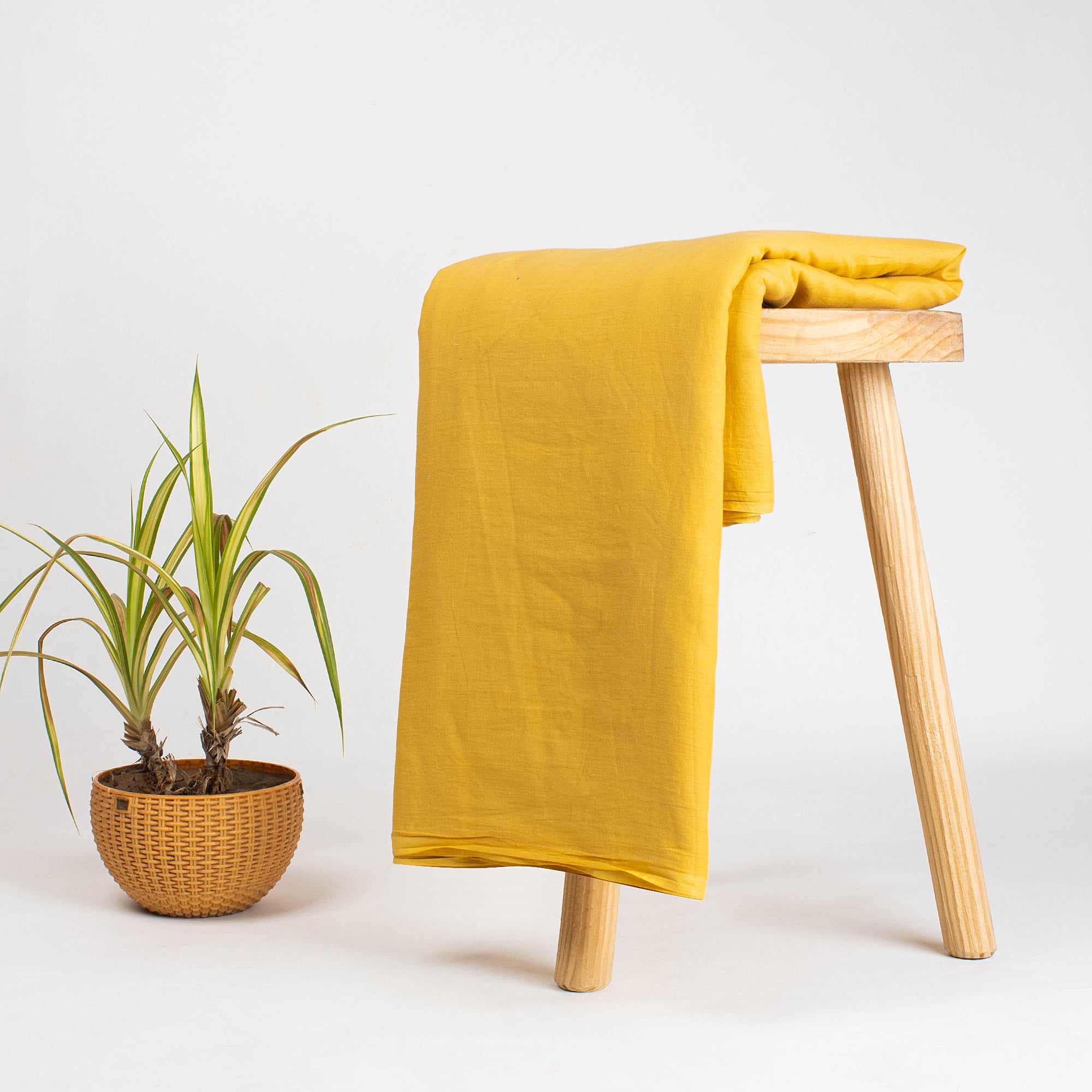 Yellow Solid Cotton Fabric
