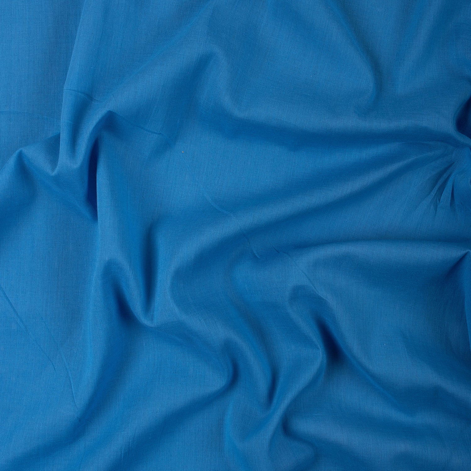 Solid Blue Cotton Shirting Fabric