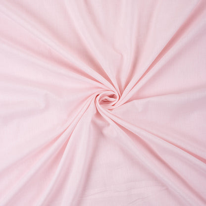 Solid White Pink Cotton Plain Fabric