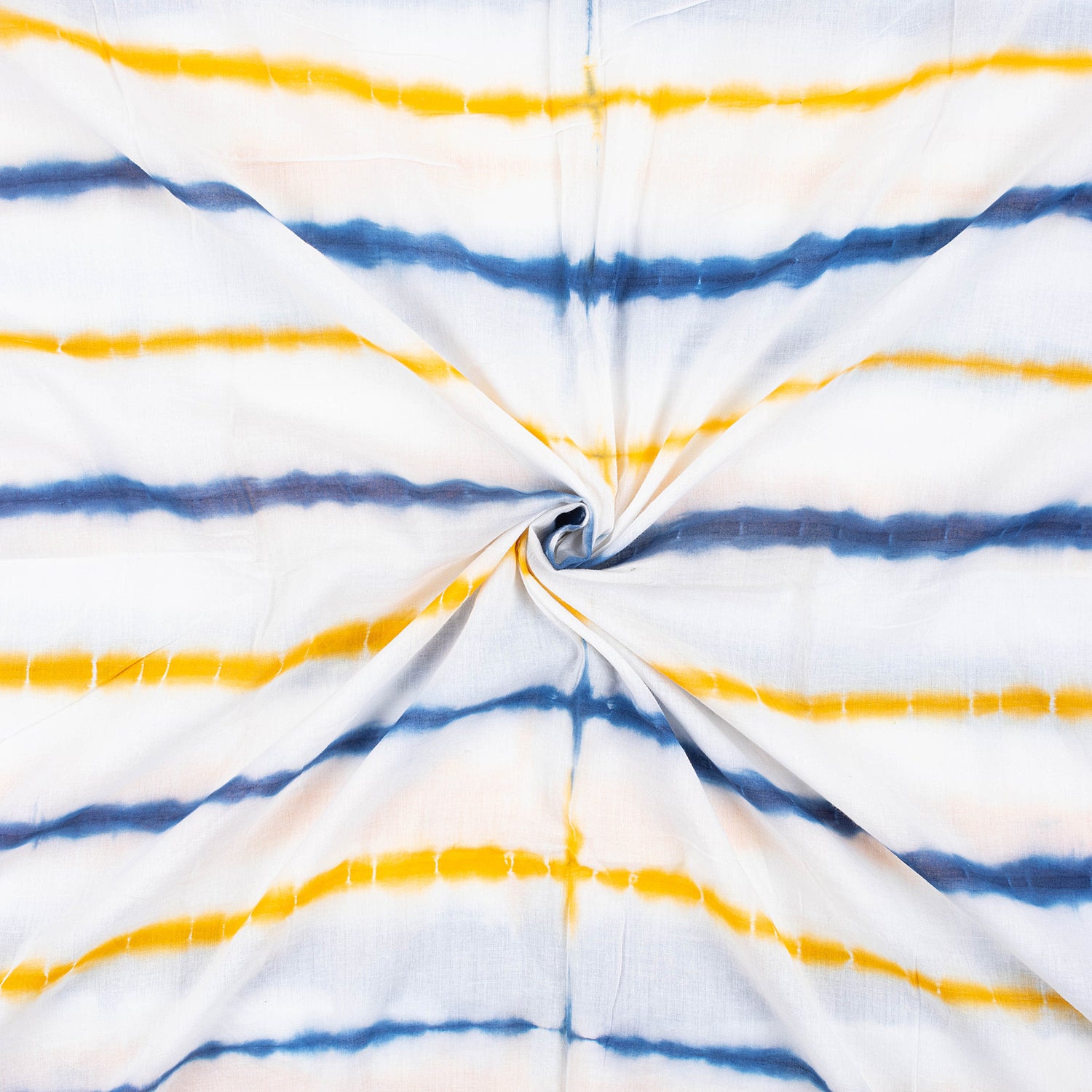 Handmade Cotton Stripe Natural Dyed Tie Dyed Fabric