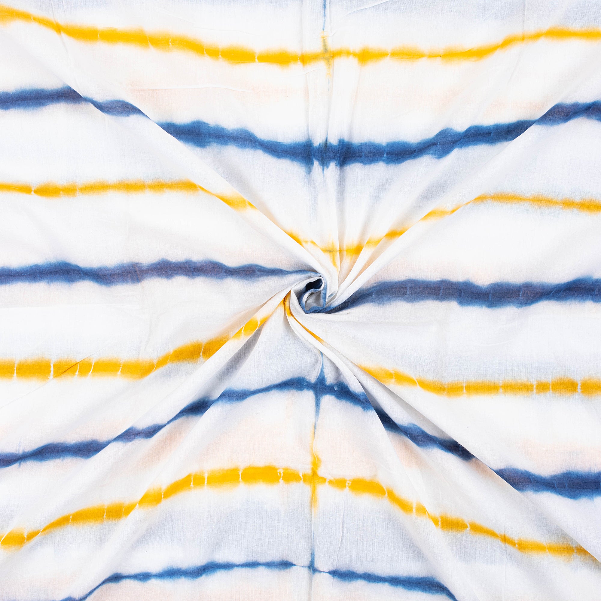 Handmade Cotton Stripe Natural Dyed Tie Dyed Fabric