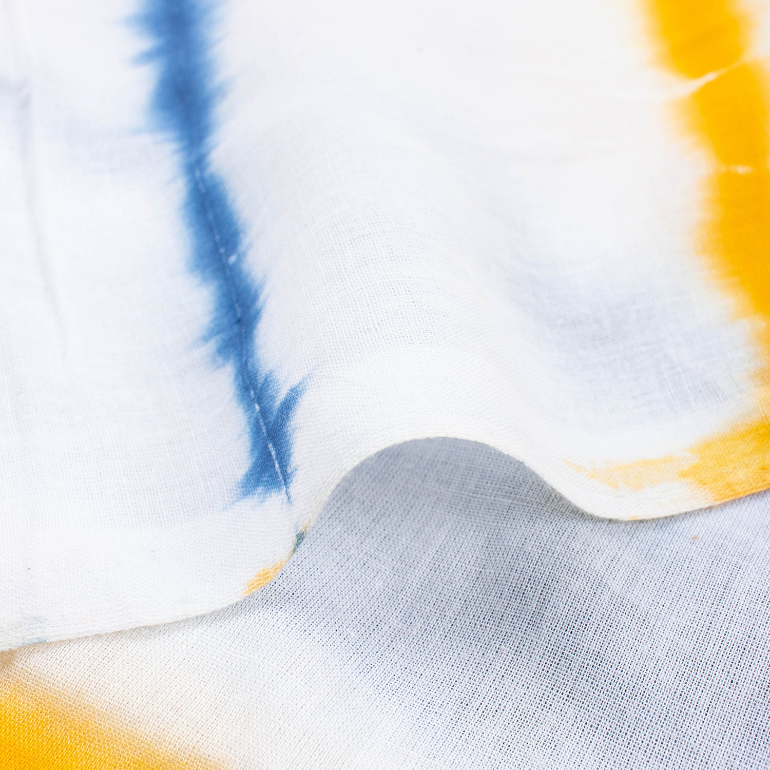 Handmade Cotton Stripe Natural Dyed Tie Dyed Fabric