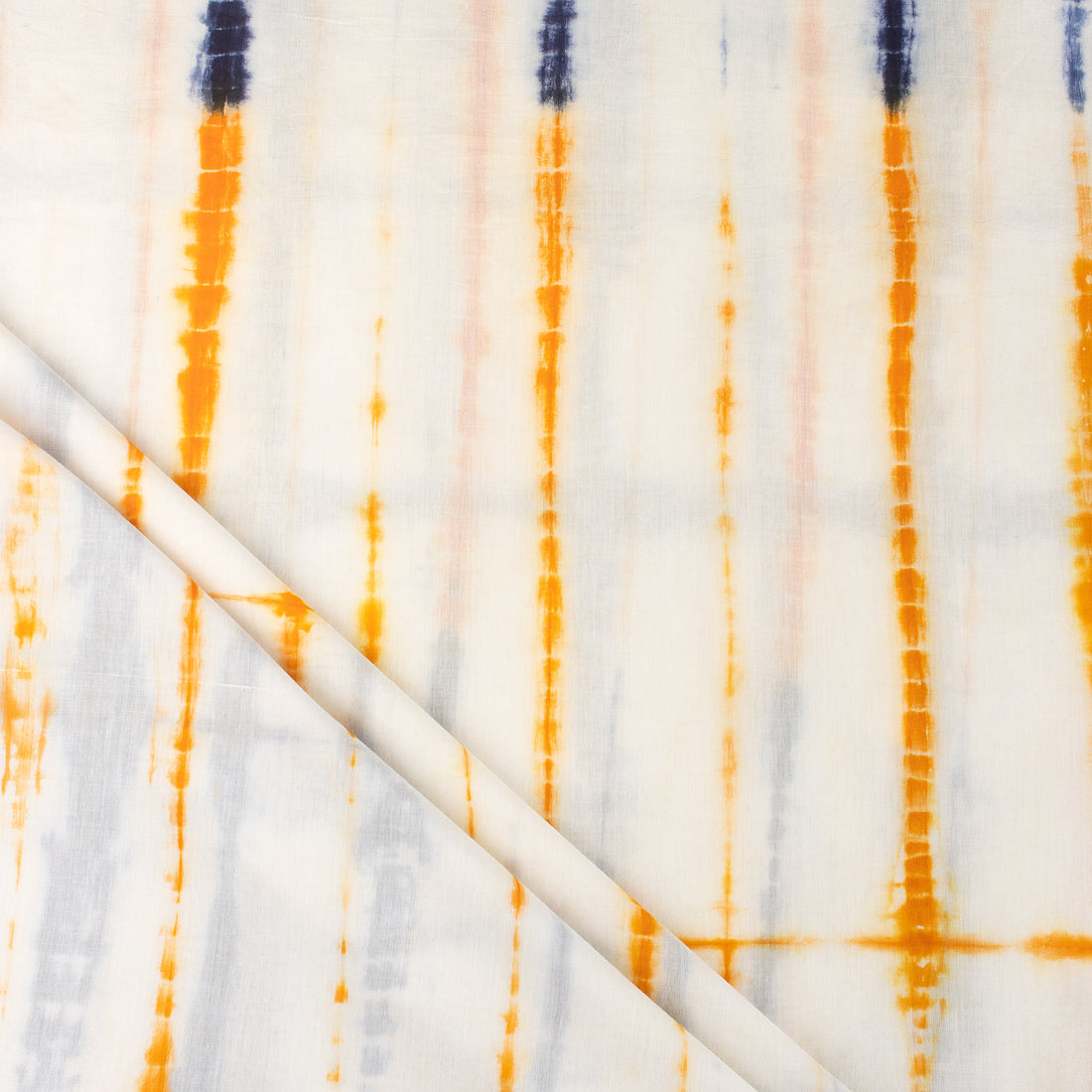 Multicolor Stripe Tie Dye Cotton Fabric 