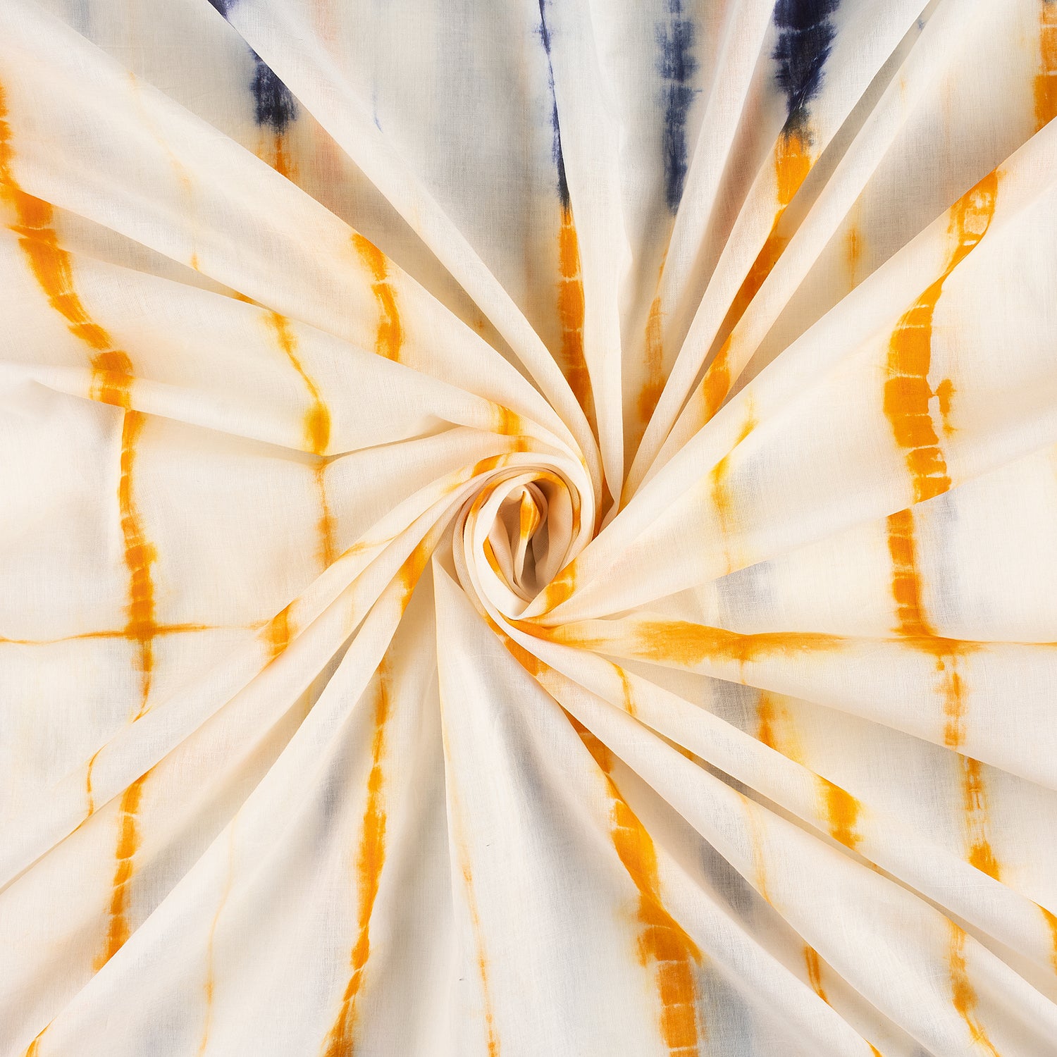 Multicolor Stripe Tie Dye Cotton Fabric 