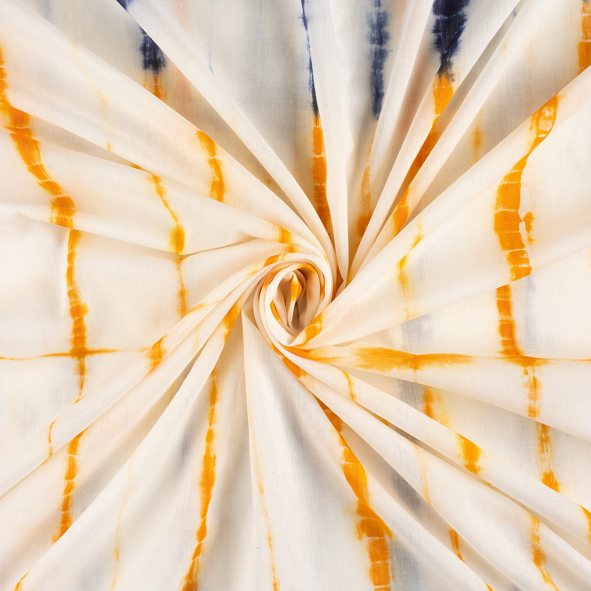 Multicolor Stripe Tie Dye Cotton Fabric 
