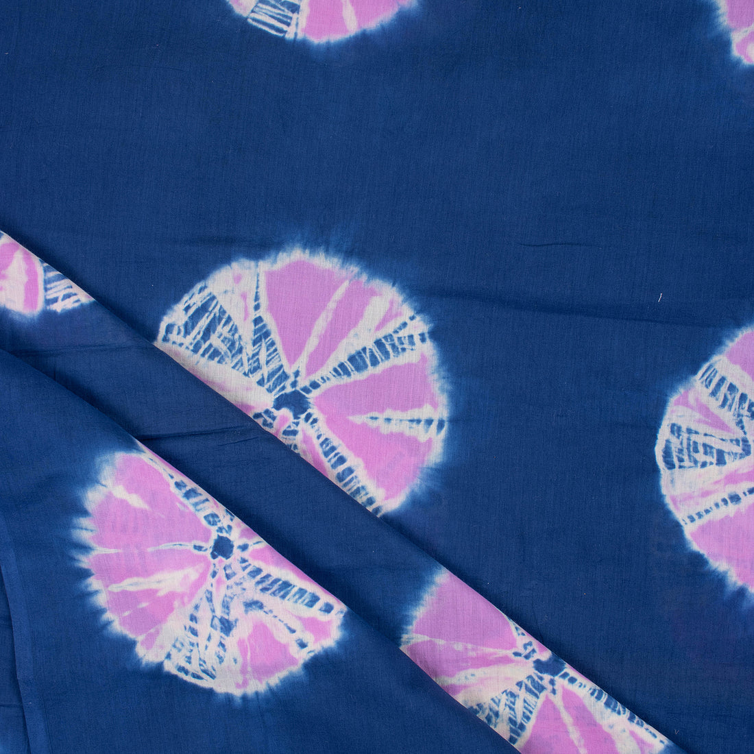 Blue Hand Tie Dyed Pure Cotton Fabric Online