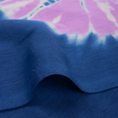 Blue Hand Tie Dyed Pure Cotton Fabric