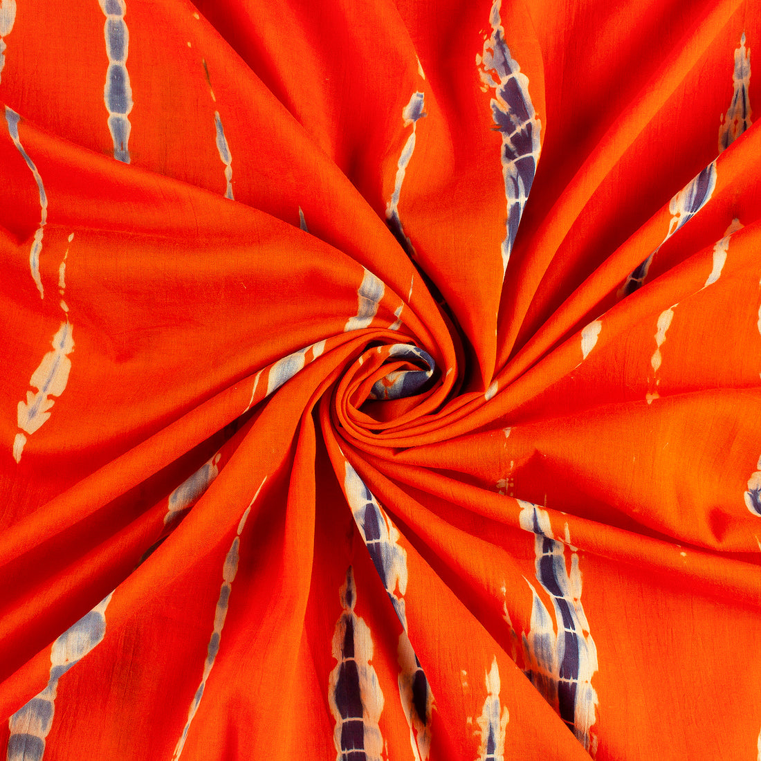 Indian Orange Tie Dye Handmade Cotton Fabric
