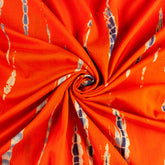 Indian Orange Tie Dye Handmade Cotton Fabric
