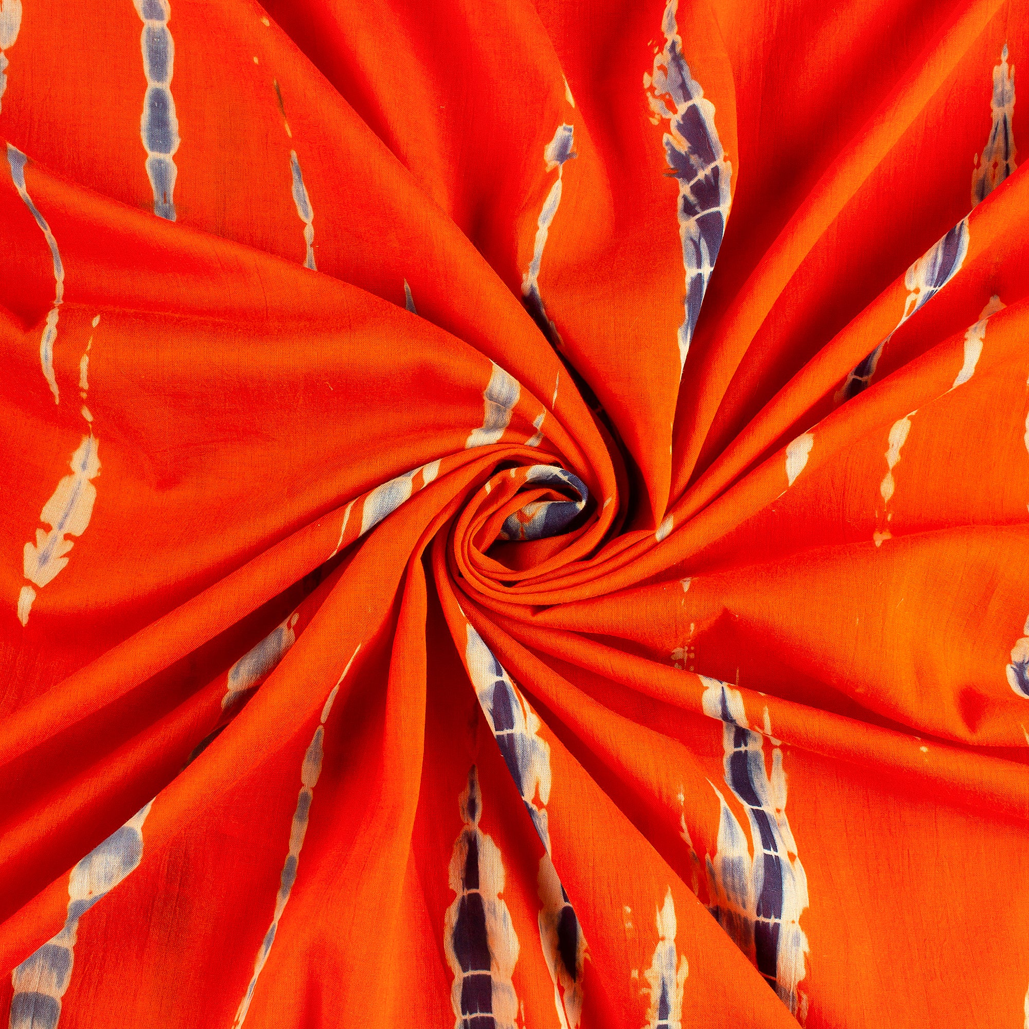 Indian Orange Tie Dye Handmade Cotton Fabric