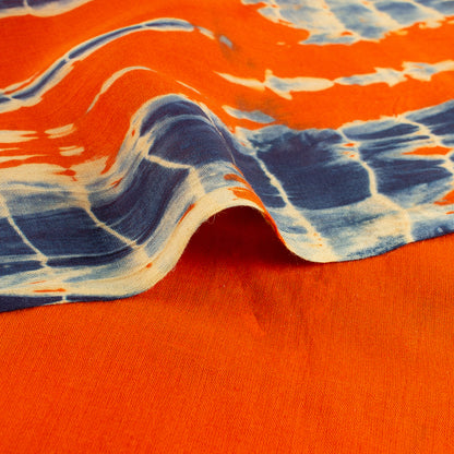 Indian Orange Tie Dye Handmade Cotton Fabric