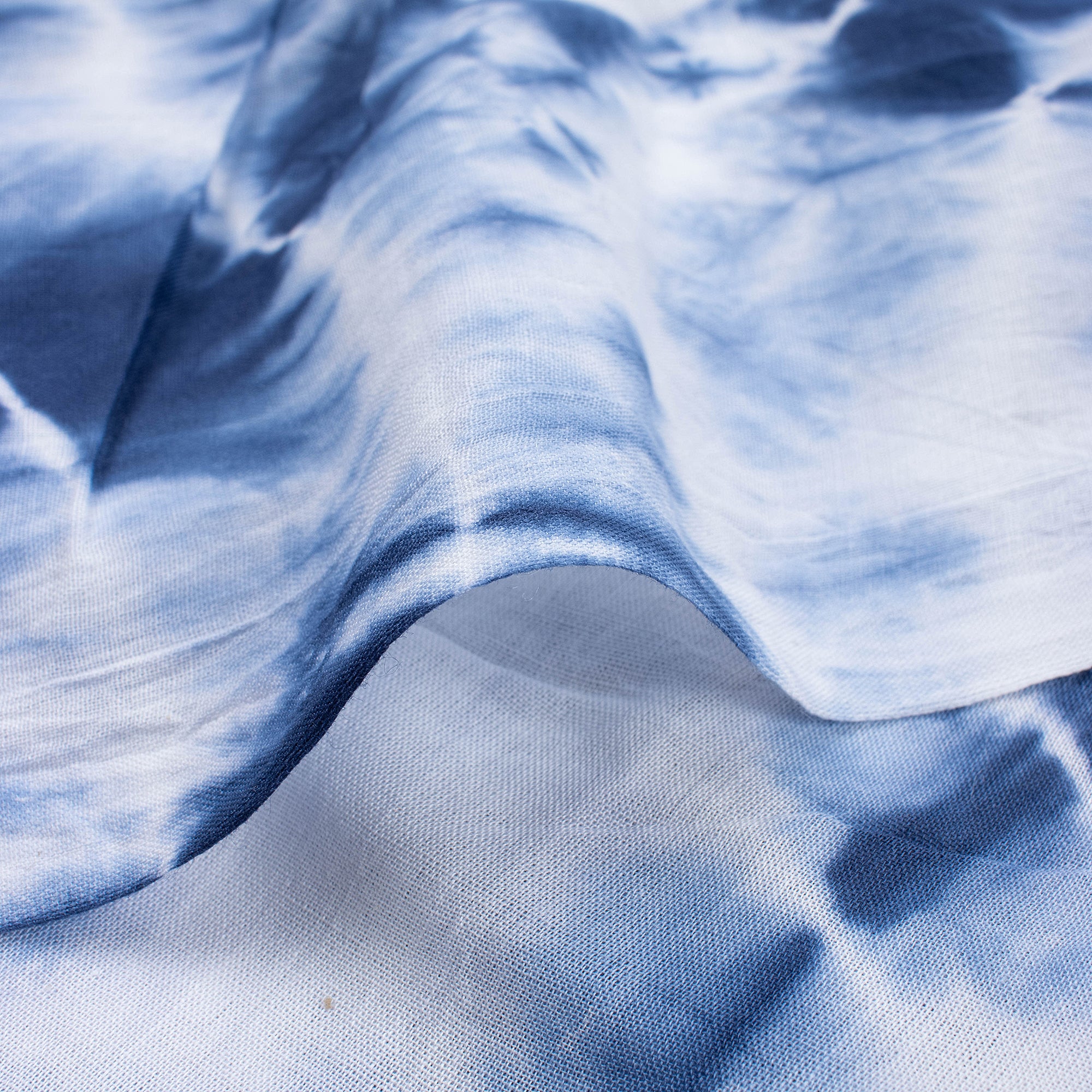 Blue Tie and Dye Hand dyed Fabric by Yard